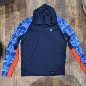 Boys SB Tech Coolplay Blue and Orange Hooded Athletic Top Size Medium